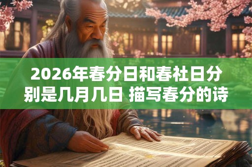 2026年春分日和春社日分别是几月几日 描写春分的诗句