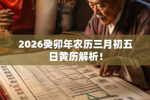 2026癸卯年农历三月初五日黄历解析！