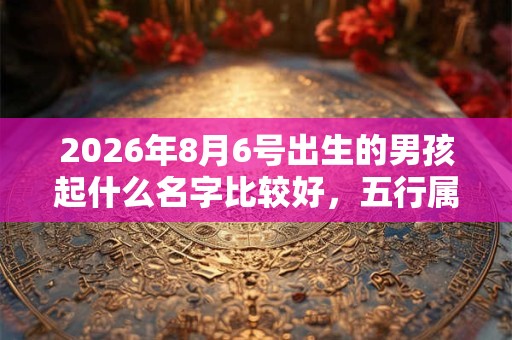 2026年8月6号出生的男孩起什么名字比较好，五行属什么
