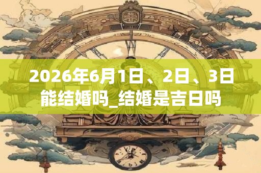 2026年6月1日、2日、3日能结婚吗_结婚是吉日吗