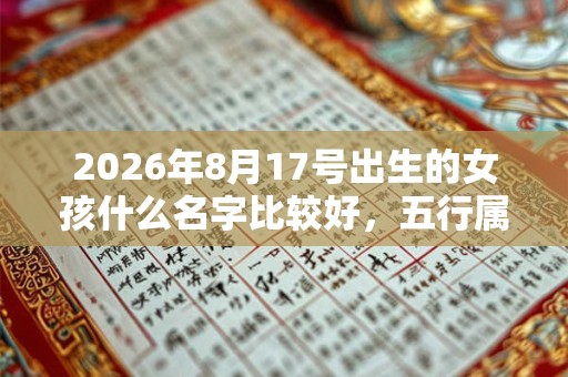 2026年8月17号出生的女孩什么名字比较好，五行属什么