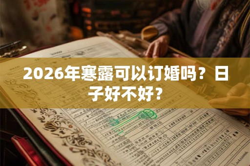 2026年寒露可以订婚吗？日子好不好？