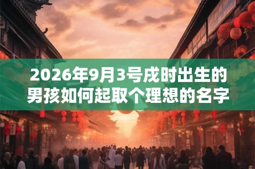 2026年9月3号戌时出生的男孩如何起取个理想的名字和五行属性