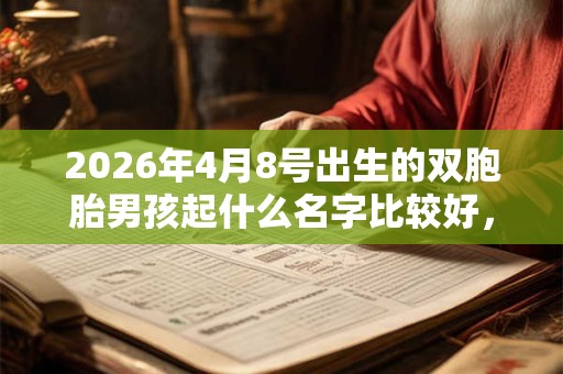 2026年4月8号出生的双胞胎男孩起什么名字比较好，五行属什么