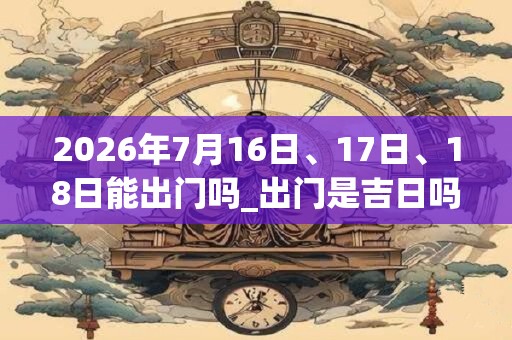 2026年7月16日、17日、18日能出门吗_出门是吉日吗