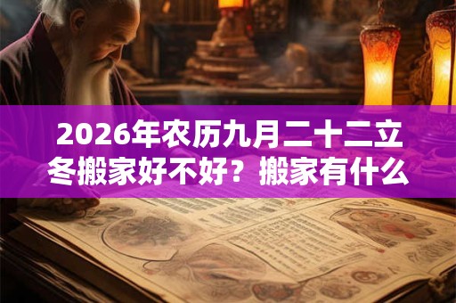 2026年农历九月二十二立冬搬家好不好？搬家有什么禁忌？