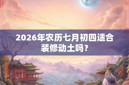 2026年农历七月初四适合装修动土吗? 2026年农历七月初四适合装修动土吗?
