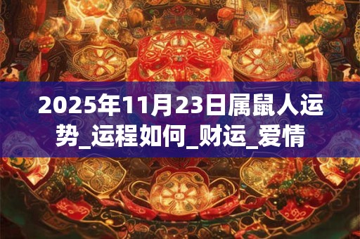2025年11月23日属鼠人运势_运程如何_财运_爱情