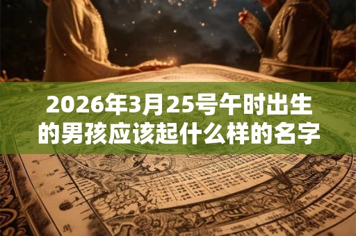2026年3月25号午时出生的男孩应该起什么样的名字
