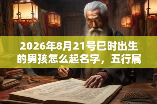 2026年8月21号巳时出生的男孩怎么起名字，五行属什么