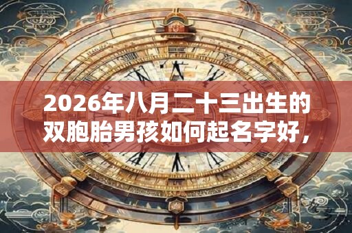 2026年八月二十三出生的双胞胎男孩如何起名字好，五行属什么？