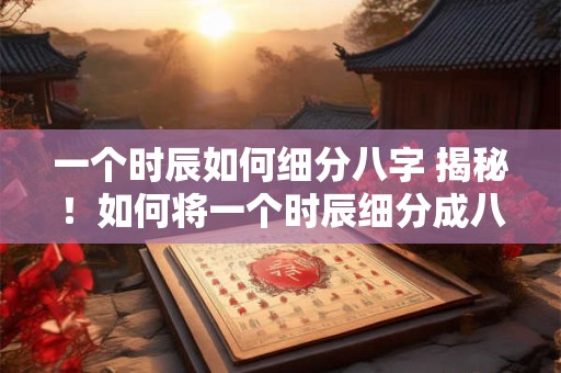 一个时辰如何细分八字 揭秘！如何将一个时辰细分成八字