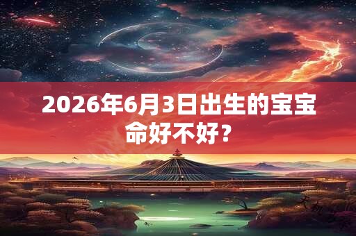 2026年6月3日出生的宝宝命好不好？