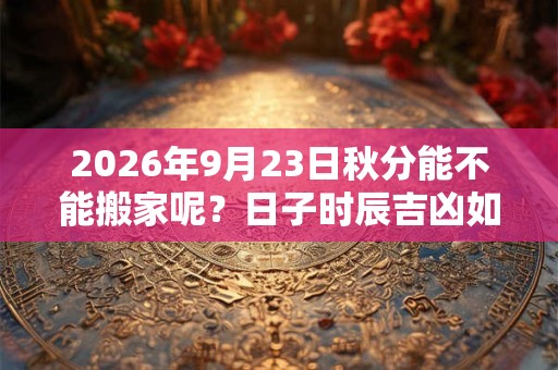 2026年9月23日秋分能不能搬家呢？日子时辰吉凶如何？