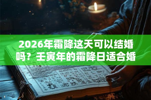 2026年霜降这天可以结婚吗？壬寅年的霜降日适合婚嫁不