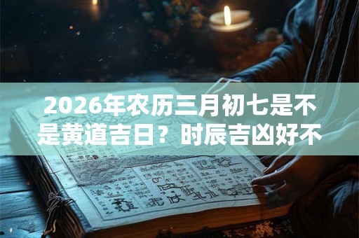 2026年农历三月初七是不是黄道吉日？时辰吉凶好不好？