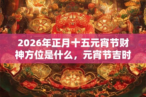 2026年正月十五元宵节财神方位是什么，元宵节吉时良辰