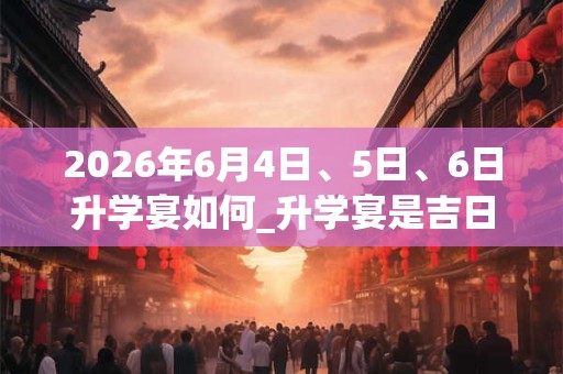 2026年6月4日、5日、6日升学宴如何_升学宴是吉日吗