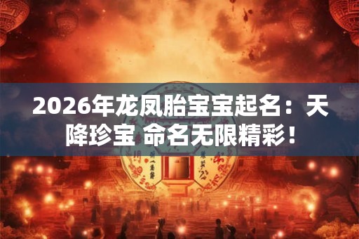 2026年龙凤胎宝宝起名：天降珍宝 命名无限精彩！