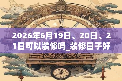 2026年6月19日、20日、21日可以装修吗_装修日子好吗