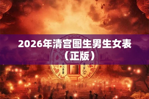 2026年清宫图生男生女表（正版）