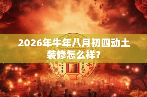 2026年牛年八月初四动土装修怎么样？