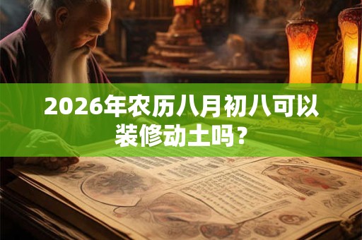 2026年农历八月初八可以装修动土吗？