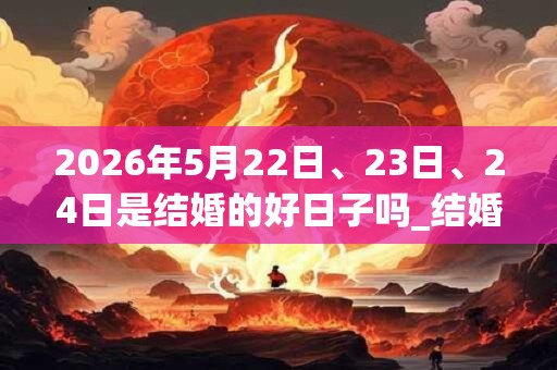 2026年5月22日、23日、24日是结婚的好日子吗_结婚可以吗