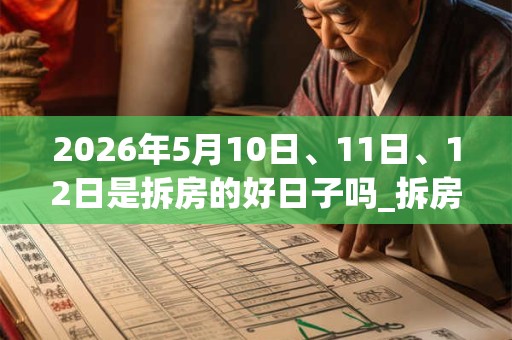 2026年5月10日、11日、12日是拆房的好日子吗_拆房可以吗
