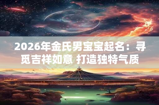2026年金氏男宝宝起名：寻觅吉祥如意 打造独特气质