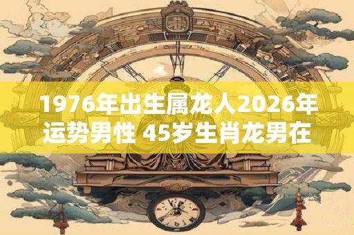 1976年出生属龙人2026年运势男性 45岁生肖龙男在2026年运气如何