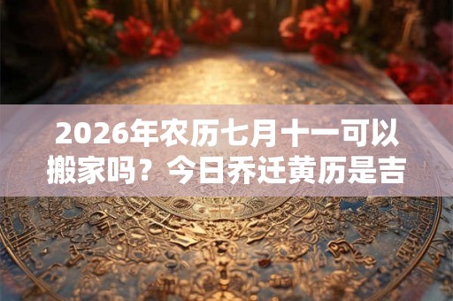 2026年农历七月十一可以搬家吗？今日乔迁黄历是吉是凶