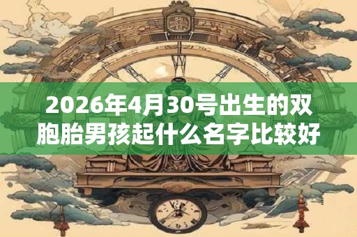 2026年4月30号出生的双胞胎男孩起什么名字比较好，五行属什么
