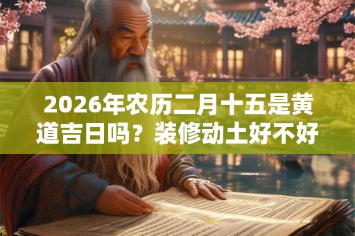 2026年农历二月十五是黄道吉日吗？装修动土好不好？