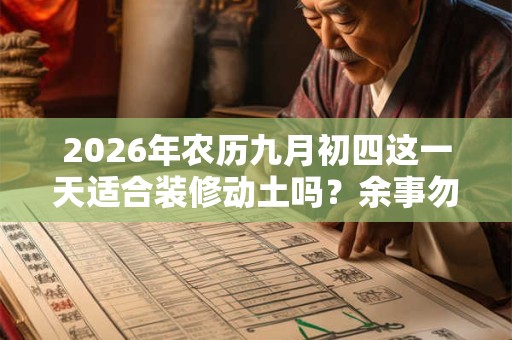 2026年农历九月初四这一天适合装修动土吗？余事勿取是什么意思？