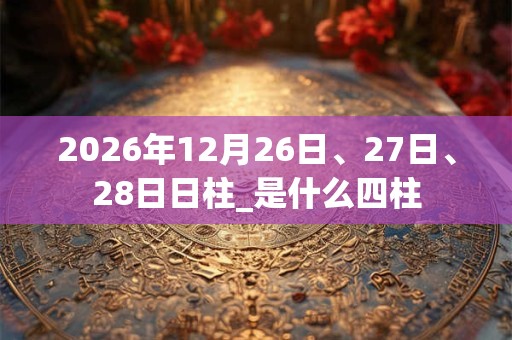 2026年12月26日、27日、28日日柱_是什么四柱