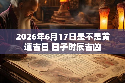 2026年6月17日是不是黄道吉日 日子时辰吉凶