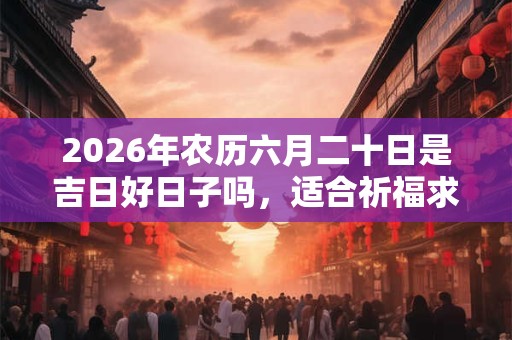 2026年农历六月二十日是吉日好日子吗，适合祈福求财吗？