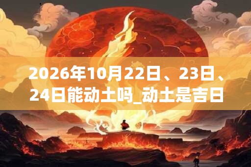 2026年10月22日、23日、24日能动土吗_动土是吉日吗