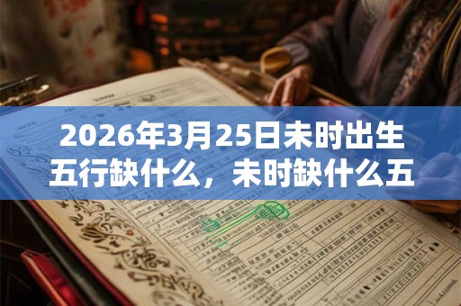 2026年3月25日未时出生五行缺什么，未时缺什么五行
