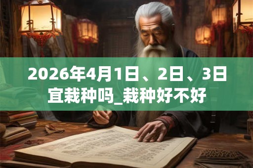 2026年4月1日、2日、3日宜栽种吗_栽种好不好