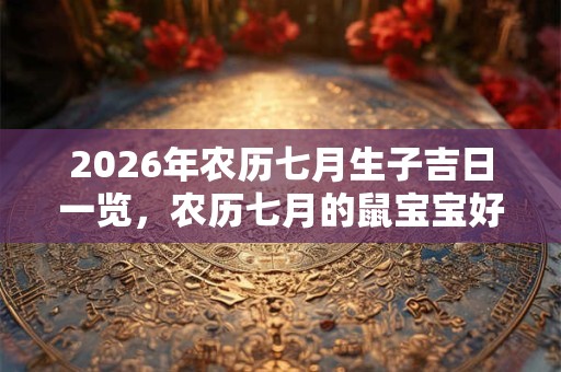 2026年农历七月生子吉日一览，农历七月的鼠宝宝好不好？