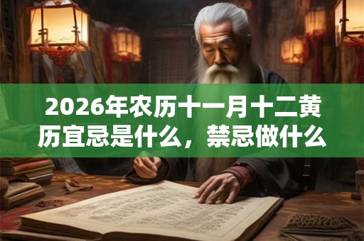 2026年农历十一月十二黄历宜忌是什么，禁忌做什么事？