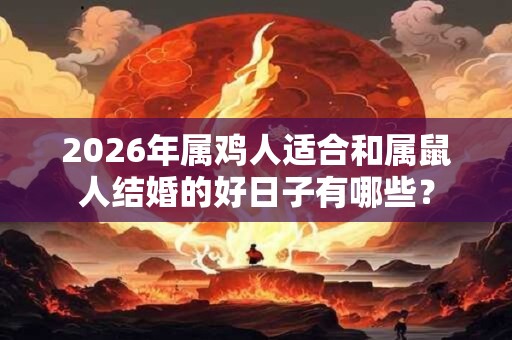 2026年属鸡人适合和属鼠人结婚的好日子有哪些？