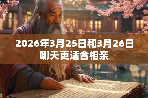 2026年3月25日和3月26日哪天更适合相亲