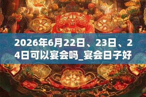 2026年6月22日、23日、24日可以宴会吗_宴会日子好吗
