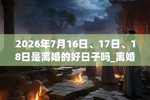 2026年7月16日、17日、18日是离婚的好日子吗_离婚可以吗