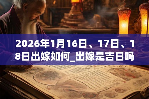 2026年1月16日、17日、18日出嫁如何_出嫁是吉日吗