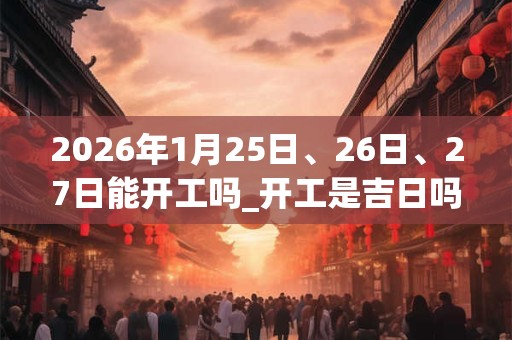 2026年1月25日、26日、27日能开工吗_开工是吉日吗