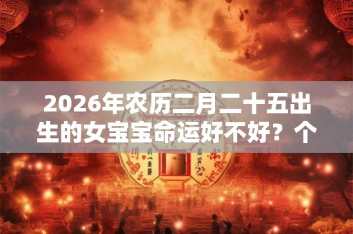 2026年农历二月二十五出生的女宝宝命运好不好？个人运势分析